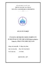 ứng dụng chỉ thị snps trong nghiên cứu di truyền quần thể ghẹ xanh (portunus pelagicus linnaeus,1758) ở vùng biển việt nam