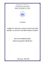 Nghiên cứu tinh chế và đánh giá một số đặc tính hóa học của lectin từ bọt biển stylissa flexibilis