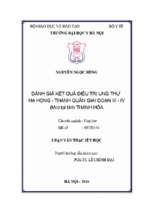 đánh giá kết quả điều trị ung thư hạ họng – thanh quản giai đoạn iii – iv (mo) tại tỉnh thanh hóa