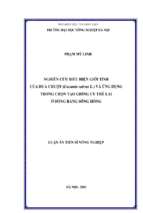 Nghiên cứu biểu hiện giới tính của dưa chuột (cucumis sativus l.) và ứng dụng trong chọn tạo giống ưu thế lai ở đồng bằng sông hồng