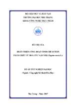 Hoàn thiện công đoạn tinh chế lutein tách chiết từ hoa cúc vạn thọ (tagetes erecta l.)