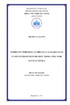 Nghiên cứu tính chất lưu biến của cacao, bơ cacao và một số thành phần phụ khác trong công nghệ sản xuất socola