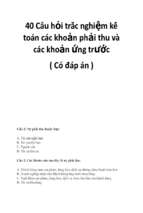 40 câu hỏi trắc nghiệm kế toán các khoản phải thu và các khoản ứng trước ( có đáp án )