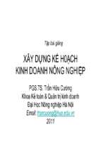 Xây dựng kế h0ạch kinh doanh nông nghiệp