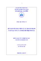 Kế toán vốn bằng tiền và các khoản thanh toán tại công ty cổ phần đô thị ninh hòa