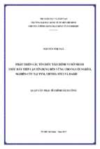 Phát triển các tổ chức tài chính vi mô nhằm thúc đẩy tiếp cận tín dụng bền vững cho người nghèo, nghiên cứu tại tym, vieted, stu2 và dariu