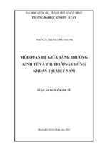 Mối quan hệ giữa tăng trưởng kinh tế và thị trường chứng khoán tại việt nam