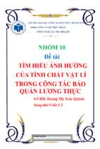 Tiểu luận Tìm hiểu ảnh hưởng của tính chất vật lí trong công tác bảo quản lương thực