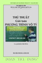 Thủ thuật giải toán phương trình vô tỷ   đoàn trí dũng