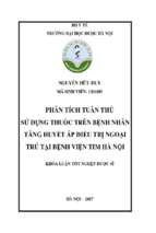 Phân tích tuân thủ sử dụng thuốc trên bệnh nhân tăng huyết áp điều trị ngoại trú tại bệnh viện tim hà nội