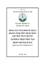 Khảo sát tình hình sử dụng kháng sinh trên bệnh nhân lọc máu ngắt quãng tại khoa thận nhân tạo bệnh viện bạch mai