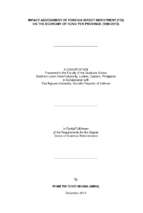 Impact asessment of foreign direct investment (fdi) on the economy of hung yen province (1998   2010