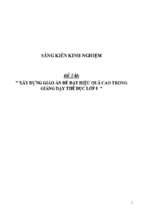 Skkn xây dựng giáo án để đạt hiệu quả cao trong giảng dạy thể dục lớp 8