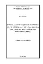 đánh giá ảnh hưởng một số yếu tố sinh thái đến cấu trúc quần xã ve giáp (acari oribatida) ở đất trồng hoa hồng tại xã mê linh, huyện mê linh, hà nội