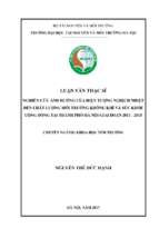 Nghiên cứu ảnh hưởng của hiện tượng nghịch nhiệt đến chất lượng môi trường không khí và sức khỏe cộng đồng tại thành phố hà nội giai đoạn 2011 2015