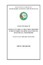 đánh giá tác động của hoạt động chạm khắc đá đến sức khỏe cộng đồng tại xã ninh vân, huyện hoa lư, tỉnh ninh bình