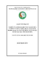đánh giá khả năng tạo bể chứa cacbon của rừng trồng thuần loài trang (kandelia obovata) 18, 17,16 tuổi trồng tại xã đa lộc, huyện hậu lộc, tỉnh thanh hóa