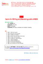 Top 10 topics for writing and speaking parts of ielts