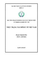 Bài thu hoạch module quản lý bệnh viện và module kinh tế y tế thực trạng tài chính y tế việt nam