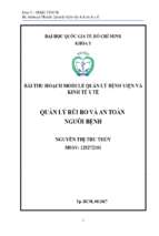 Bài thu hoạch module quản lý bệnh viện và module kinh tế y tế quản lý rủi ro và an toàn người bệnh