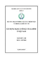 Bài thu hoạch module quản lý bệnh viện và module kinh tế y tế  xây dựng mạng lưới bsgd