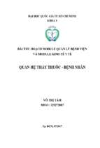 Bài thu hoạch module quản lý bệnh viện và module kinh tế y tế quan hệ thầy thuốc bệnh nhân  võ thị tám