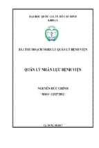 Bài thu hoạch module quản lý bệnh viện và module kinh tế y tế  quản lý nhân lực bệnh viện