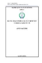 Bài thu hoạch module quản lý bệnh viện và module kinh tế y tế anti vaccine