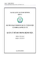 Bài thu hoạch module quản lý bệnh viện và module kinh tế y tế quản lý rủi ro trong bệnh viện