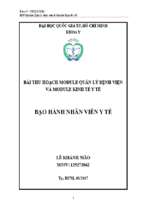 Bài thu hoạch module quản lý bệnh viện và module kinh tế y tế  bạo hành nhân viên y tế