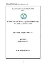 Bài thu hoạch module quản lý bệnh viện và module kinh tế y tế quản lý thông tin y tế