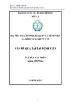 Bài thu hoạch module quản lý bệnh viện và module kinh tế y tế  quá tải tại bệnh viện