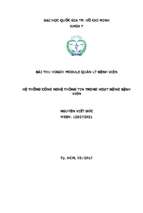 Bài thu hoạch module quản lý bệnh viện và module kinh tế y tế  htcnttthdbv