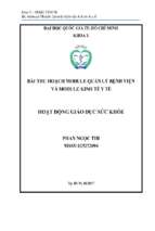 Bài thu hoạch module quản lý bệnh viện và module kinh tế y tế giáo dục sức khỏe