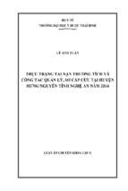 Thực trạng tai nạn thương tích và công tác quản lý,sơ cấp cứu tại huyện hưng nguyên, tỉnh nghệ an năm 2014.