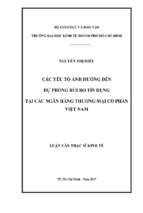 Các yếu tố ảnh hưởng đến dự phòng rủi ro tín dụng tại các ngân hàng thương mại cổ phần việt nam