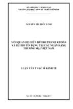 Mối quan hệ giữa rủi ro thanh khoản và rủi ro tín dụng tại các ngân hàng thương mại việt