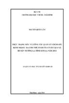 Thực trạng mắc và công tác quản lý chăm sóc bệnh ngoài da cho trẻ em dưới 6 tuổi tại 4 xã huyện mường la tỉnh sơn la.