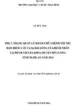 Thực trạng quản lý khám chữa bệnh nội trú bảo hiểm y tế và sự hài lòng của bệnh nhân tại bệnh viện đa khoa huyện đô lương, tỉnh nghệ an năm 2014