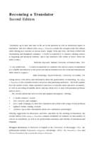 Becoming a translator an introduction to the theory and practice of translation
