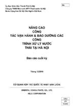 NÂNG CAO CÔNG TÁC VẬN HÀNH & BẢO DƯỠNG CÁC CÔNG TRÌNH XỬ LÝ NƯỚC THẢI TẠI HÀ NỘI 