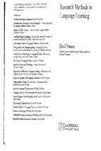 Research methods in language learning