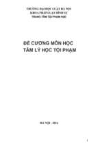 đề cương môn học tâm lý học tội phạm