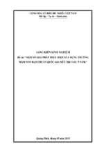 Một số giải pháp thực hiên xây dựng trường mầm non đạt chuẩn quốc gia mức độ 1 sau 5 năm”