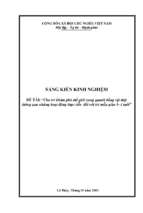 Cho trẻ khám phá thế giới xung quanh bằng vật thật thông qua những hoạt động thực tiễn đối với trẻ mẫu giáo 3  4 tuổi