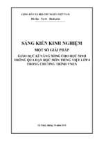 Một số giải pháp giáo dục kĩ năng sống cho học sinh thông qua dạy học môn tiếng việt lớp 4 trong chương trình vnenvnen.