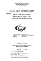 Những vấn đề trọng tâm về phản ứng oxi hóa   khử trong chương trình thpt