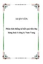 Luận văn phân tích thống kê kết quả tiêu thụ hàng hoá ở công ty nam vang