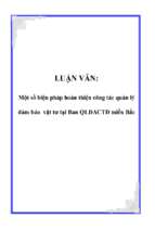 Một số biện pháp hoàn thiện công tác quản lý đảm bảo vật tư tại ban qldactđ miền bắc