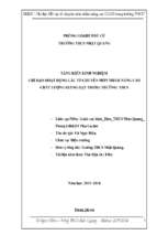 Chỉ đạo hoạt động các tổ chuyên môn nhằm nâng cao chất lượng giảng dạy trong trường  thcs